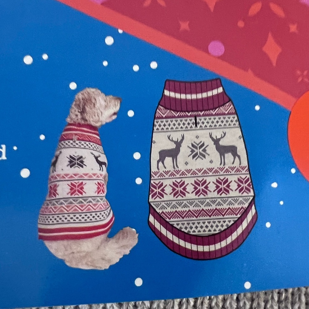 Vibrant Holiday Dog Sweater with Reindeer Design